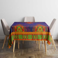 Haiti Choeblack Dashiki Style Tablecloth Blue Color