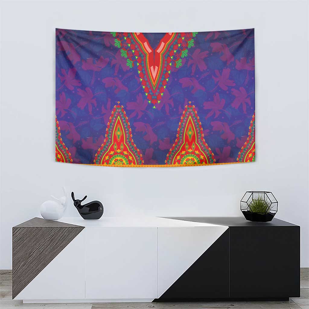 Haiti Choeblack Dashiki Style Tapestry Blue Color