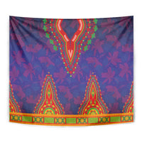 Haiti Choeblack Dashiki Style Tapestry Blue Color