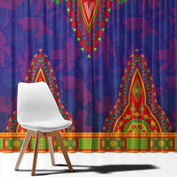 Haiti Choeblack Dashiki Style Window Curtain Blue Color