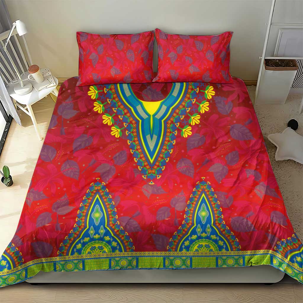 Haiti Choeblack Dashiki Style Bedding Set Red Color