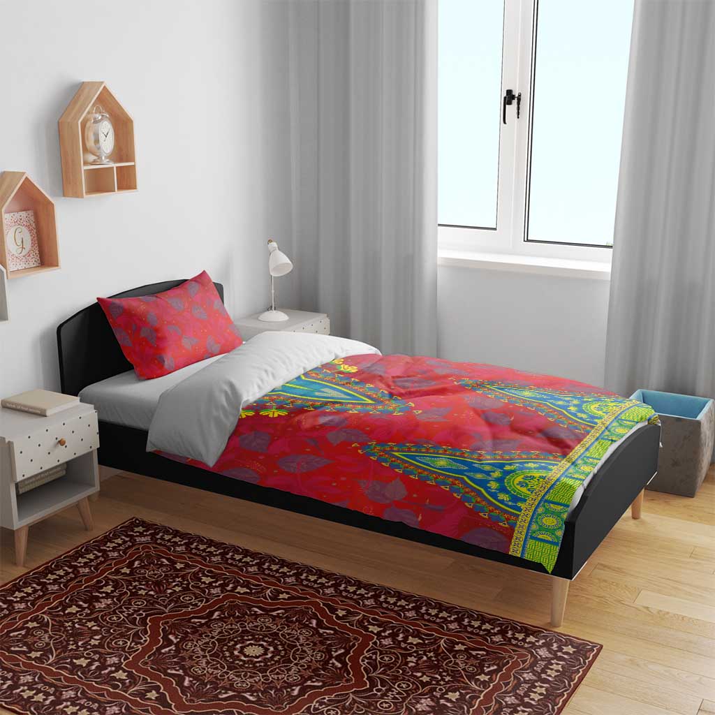 Haiti Choeblack Dashiki Style Bedding Set Red Color