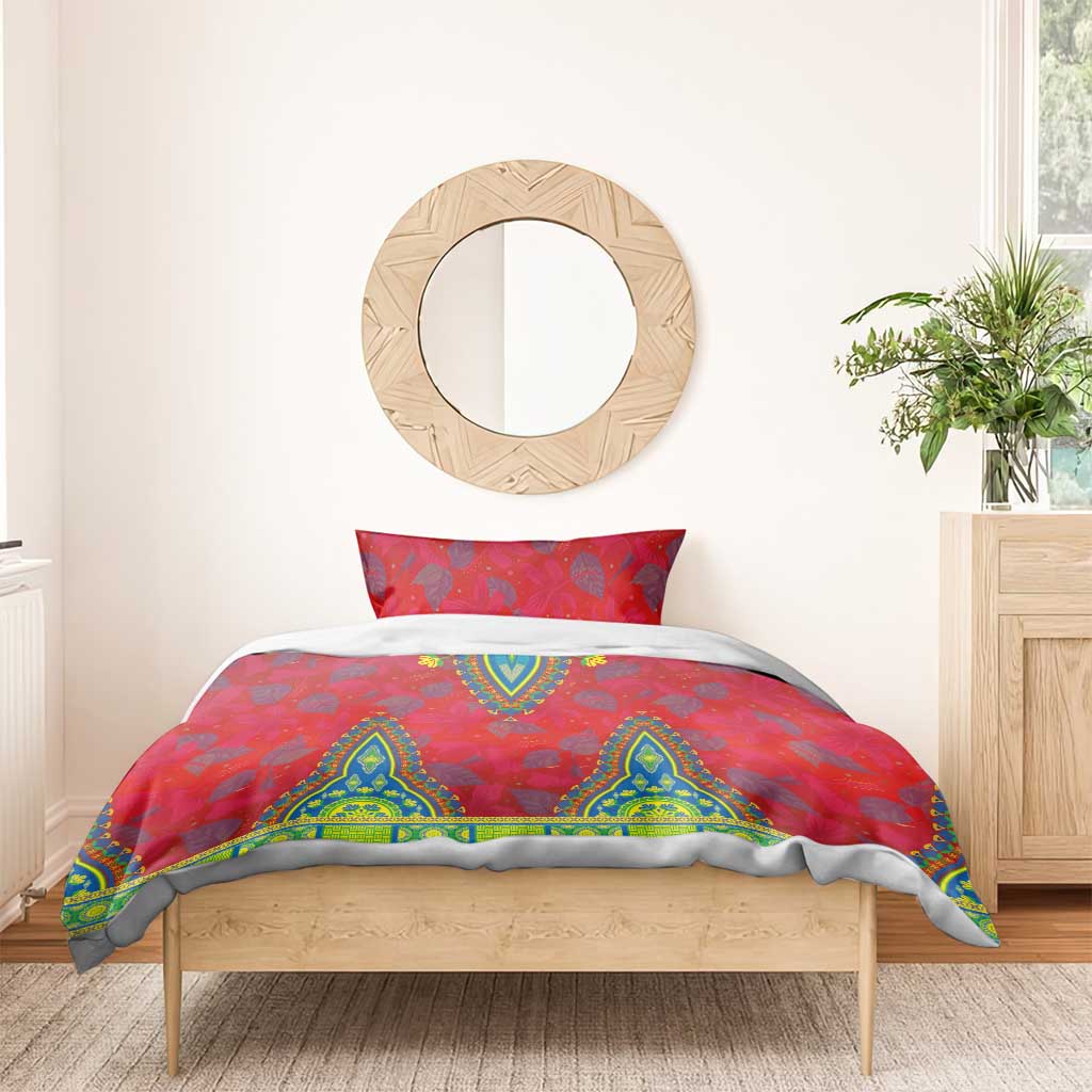 Haiti Choeblack Dashiki Style Bedding Set Red Color
