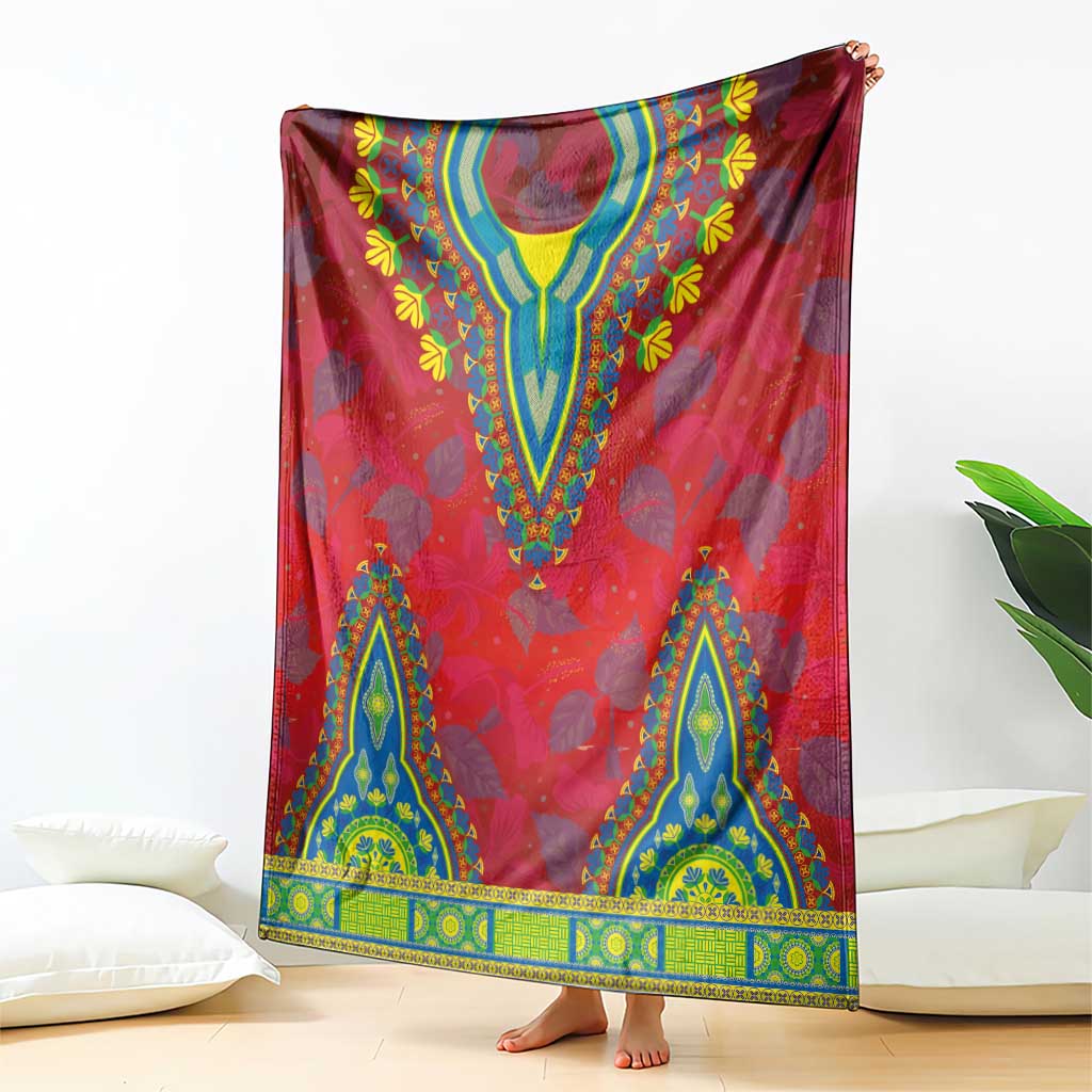 Haiti Choeblack Dashiki Style Blanket Red Color