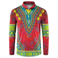 Haiti Choeblack Dashiki Style Button Sweatshirt Red Color