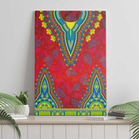 Haiti Choeblack Dashiki Style Canvas Wall Art Red Color