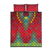 Haiti Choeblack Dashiki Style Quilt Bed Set Red Color