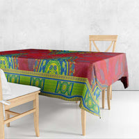 Haiti Choeblack Dashiki Style Tablecloth Red Color