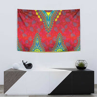 Haiti Choeblack Dashiki Style Tapestry Red Color