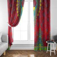 Haiti Choeblack Dashiki Style Window Curtain Red Color