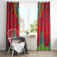 Haiti Choeblack Dashiki Style Window Curtain Red Color