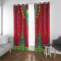 Haiti Choeblack Dashiki Style Window Curtain Red Color