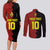 Custom Belgium Football 2024 Go Champion Couples Matching Long Sleeve Bodycon Dress and Long Sleeve Button Shirt - Wonder Print Shop