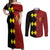 Custom Belgium Football 2024 Go Champion Couples Matching Off Shoulder Maxi Dress and Long Sleeve Button Shirt - Wonder Print Shop