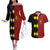 Custom Belgium Football 2024 Go Champion Couples Matching Off The Shoulder Long Sleeve Dress and Hawaiian Shirt - Wonder Print Shop