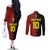 Custom Belgium Football 2024 Go Champion Couples Matching Off The Shoulder Long Sleeve Dress and Long Sleeve Button Shirt