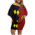 Custom Belgium Football 2024 Go Champion Family Matching Off Shoulder Short Dress and Hawaiian Shirt - Wonder Print Shop