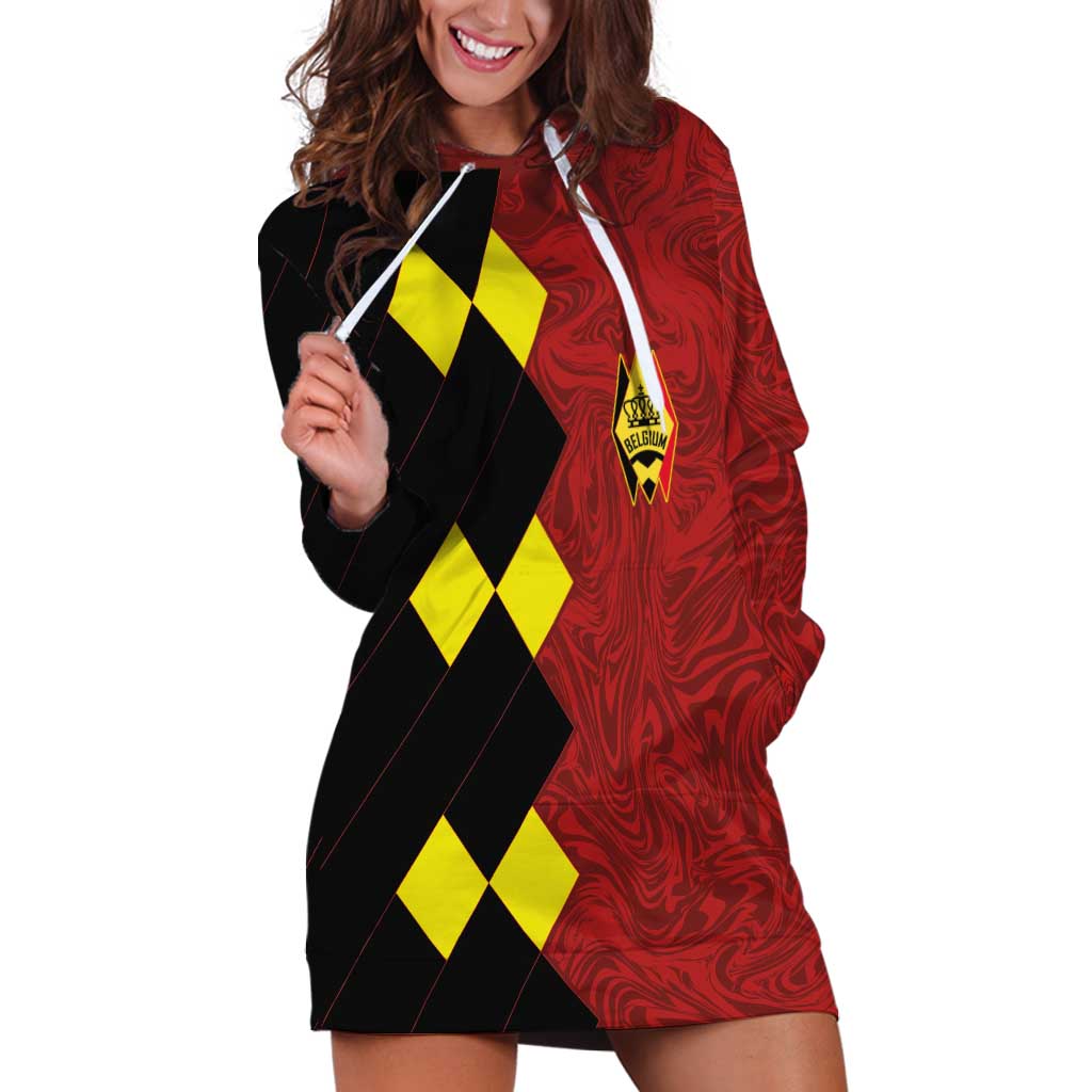 Custom Belgium Football 2024 Go Champion Hoodie Dress - Wonder Print Shop