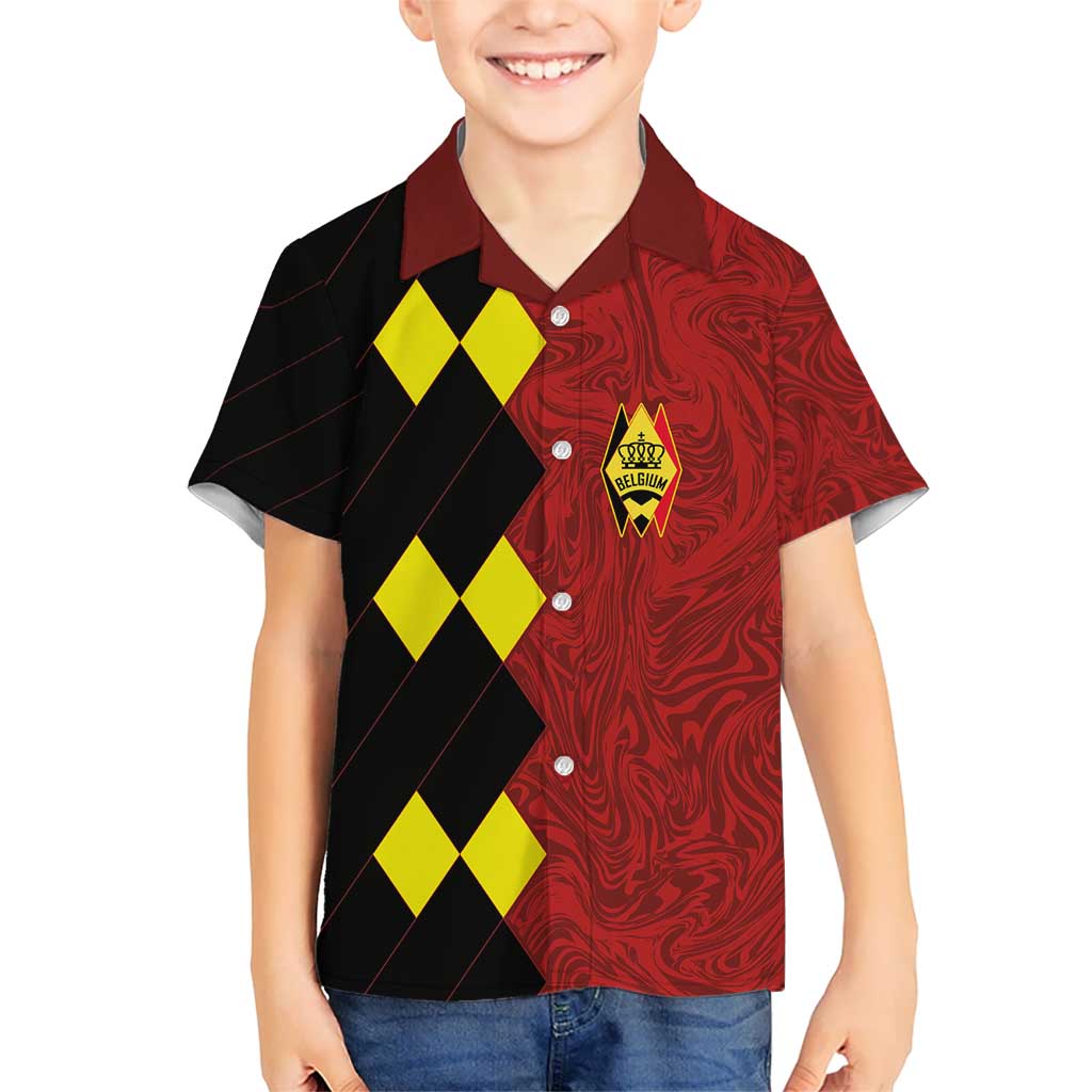 Custom Belgium Football 2024 Go Champion Kid Hawaiian Shirt - Wonder Print Shop