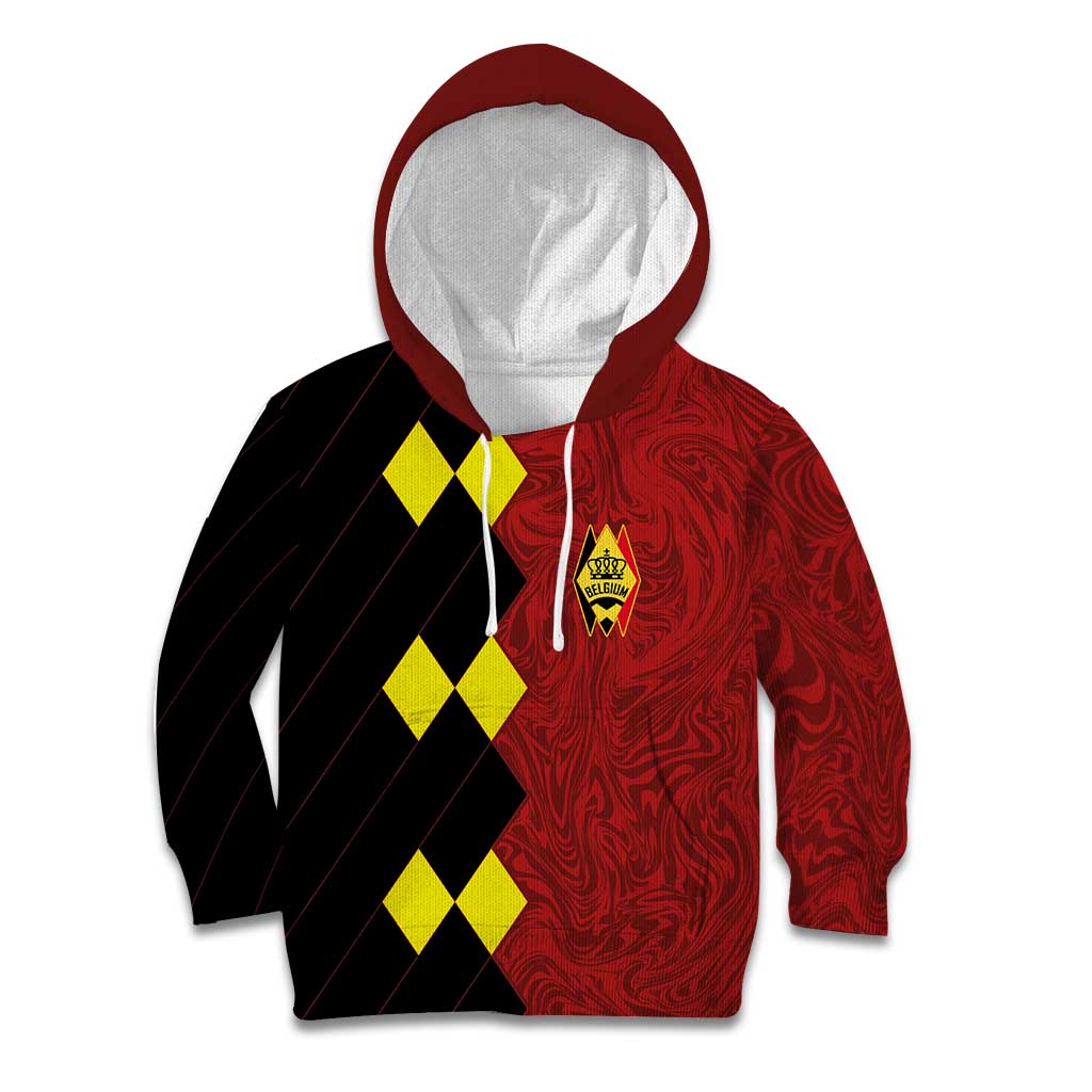 Custom Belgium Football 2024 Go Champion Kid Hoodie - Wonder Print Shop