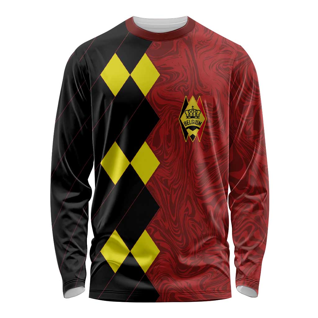 Custom Belgium Football 2024 Go Champion Long Sleeve Shirt - Wonder Print Shop