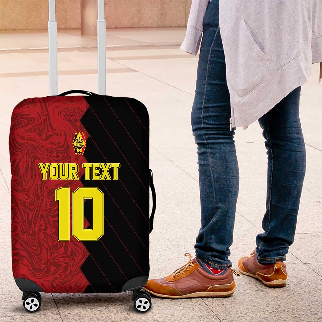 Custom Belgium Football 2024 Go Champion Luggage Cover - Wonder Print Shop