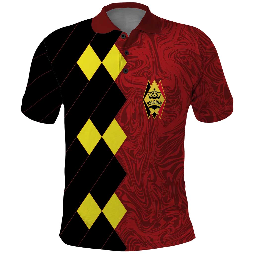 Custom Belgium Football 2024 Go Champion Polo Shirt - Wonder Print Shop