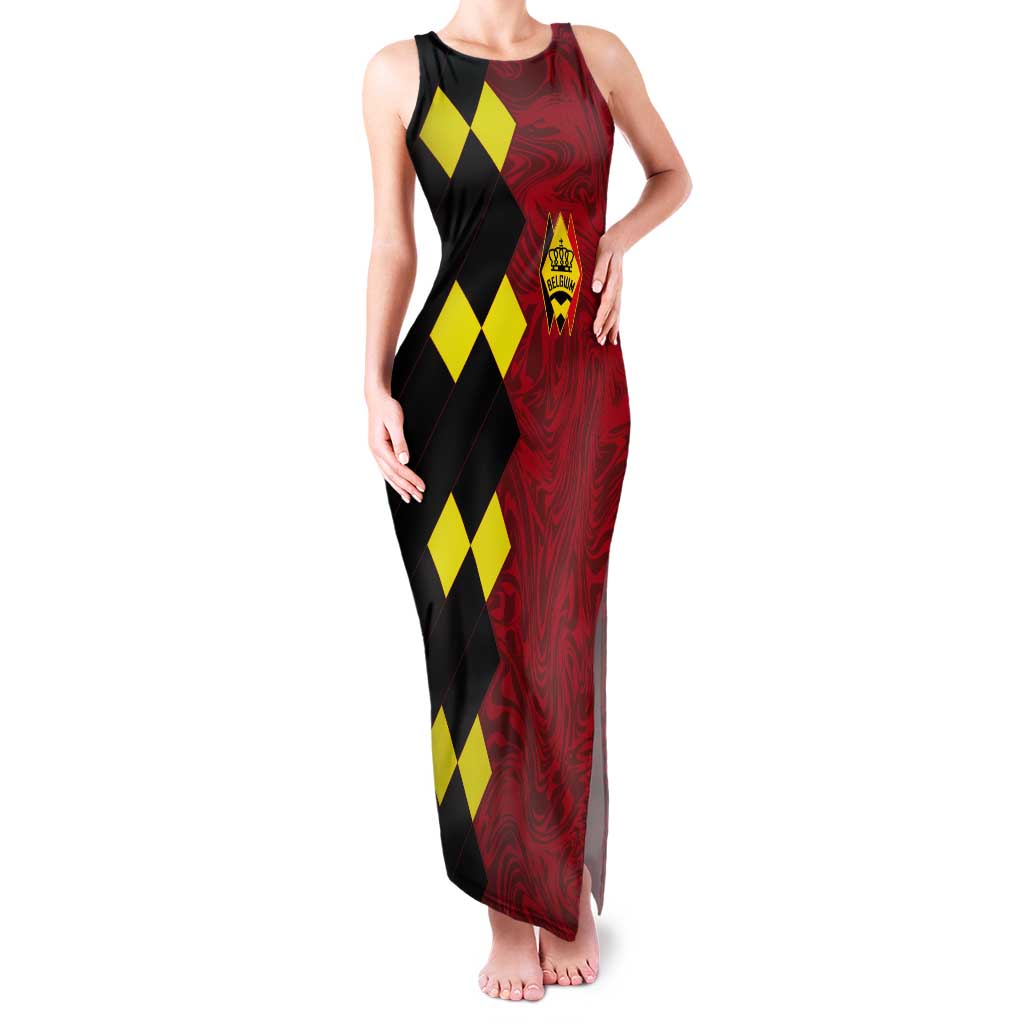 Custom Belgium Football 2024 Go Champion Tank Maxi Dress - Wonder Print Shop