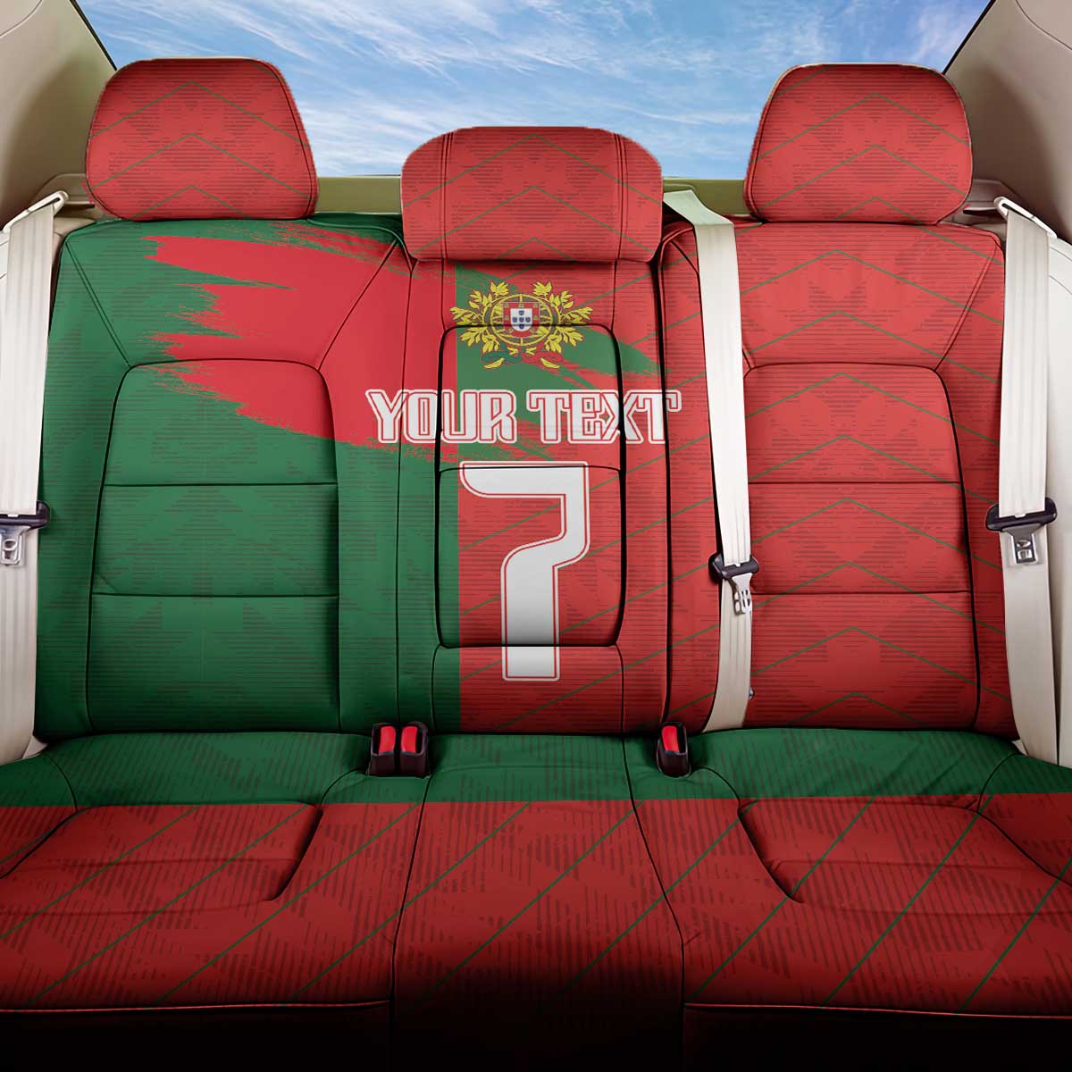 Custom Portugal Football 2024 Go Champion Back Car Seat Cover - Wonder Print Shop