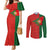 Custom Portugal Football 2024 Go Champion Couples Matching Mermaid Dress and Long Sleeve Button Shirt