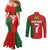 Custom Portugal Football 2024 Go Champion Couples Matching Mermaid Dress and Long Sleeve Button Shirt