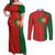 Custom Portugal Football 2024 Go Champion Couples Matching Off Shoulder Maxi Dress and Long Sleeve Button Shirt - Wonder Print Shop