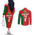 Custom Portugal Football 2024 Go Champion Couples Matching Off The Shoulder Long Sleeve Dress and Long Sleeve Button Shirt