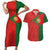 Custom Portugal Football 2024 Go Champion Couples Matching Short Sleeve Bodycon Dress and Hawaiian Shirt - Wonder Print Shop