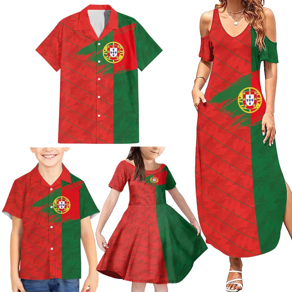 Custom Portugal Football 2024 Go Champion Family Matching Summer Maxi Dress and Hawaiian Shirt - Wonder Print Shop