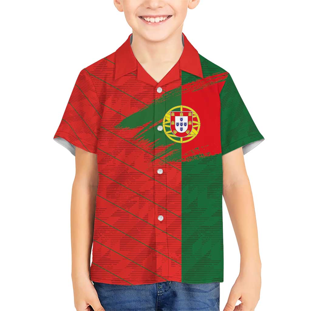 Custom Portugal Football 2024 Go Champion Kid Hawaiian Shirt - Wonder Print Shop