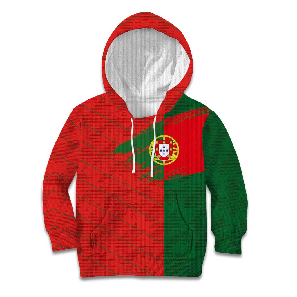 Custom Portugal Football 2024 Go Champion Kid Hoodie - Wonder Print Shop