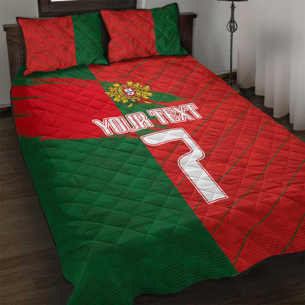 Custom Portugal Football 2024 Go Champion Quilt Bed Set - Wonder Print Shop