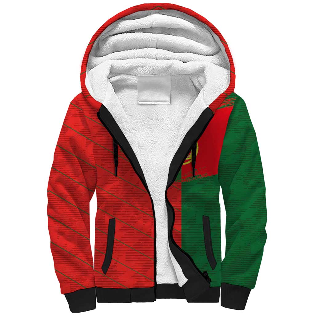 Custom Portugal Football 2024 Go Champion Sherpa Hoodie - Wonder Print Shop