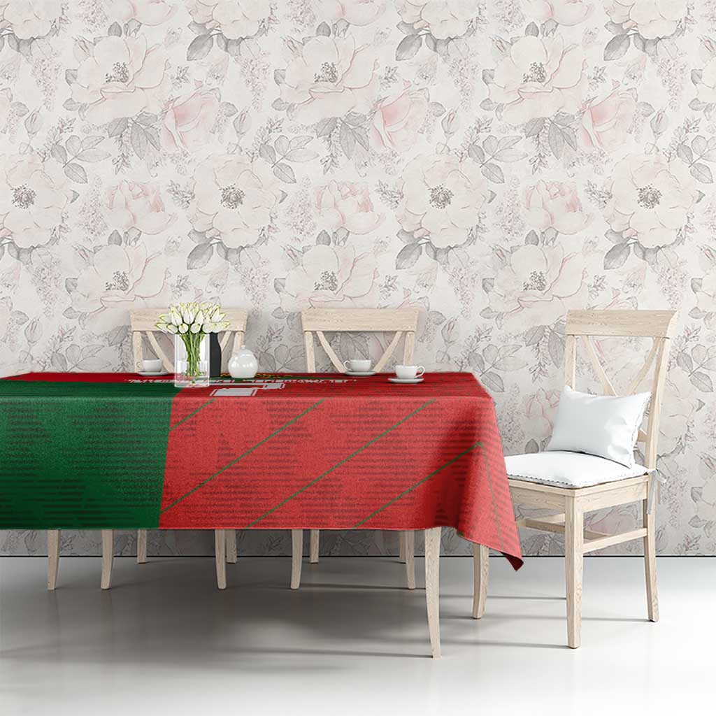 Portugal 2024 football tablecloth, red and green pattern for dining table use