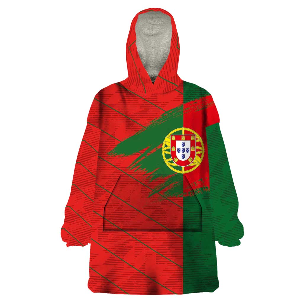 Custom Portugal Football 2024 Go Champion Wearable Blanket Hoodie - Wonder Print Shop