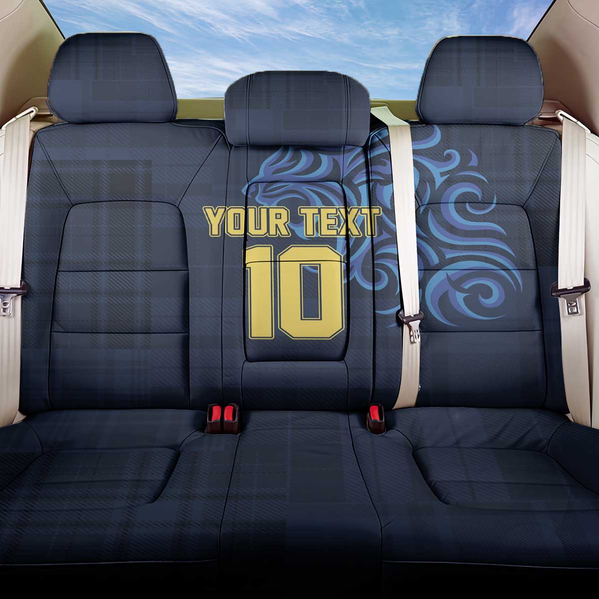 Custom Scotland Football 2024 Go Champion Back Car Seat Cover - Wonder Print Shop