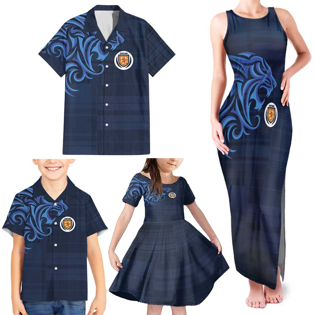 Custom Scotland Football 2024 Go Champion Family Matching Tank Maxi Dress and Hawaiian Shirt - Wonder Print Shop