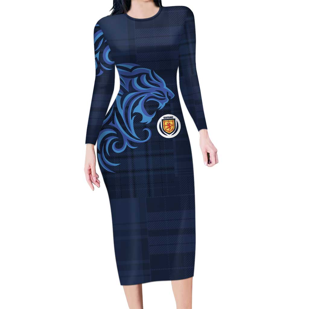 Custom Scotland Football 2024 Go Champion Long Sleeve Bodycon Dress - Wonder Print Shop