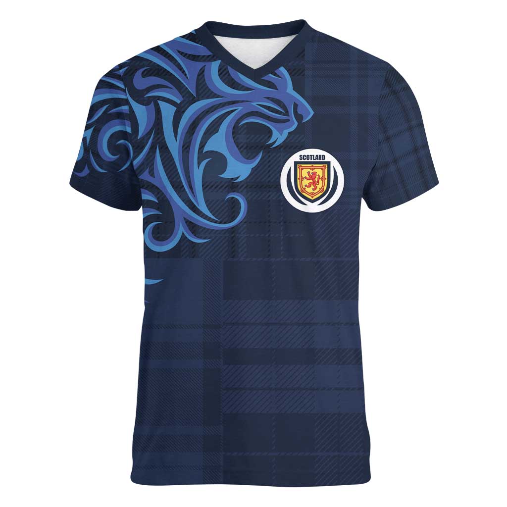 Custom Scotland Football 2024 Go Champion Women V-Neck T-Shirt