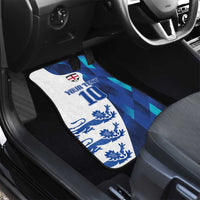 Blue England car floor mat with Your Text 11 and lion graphic for rear seat