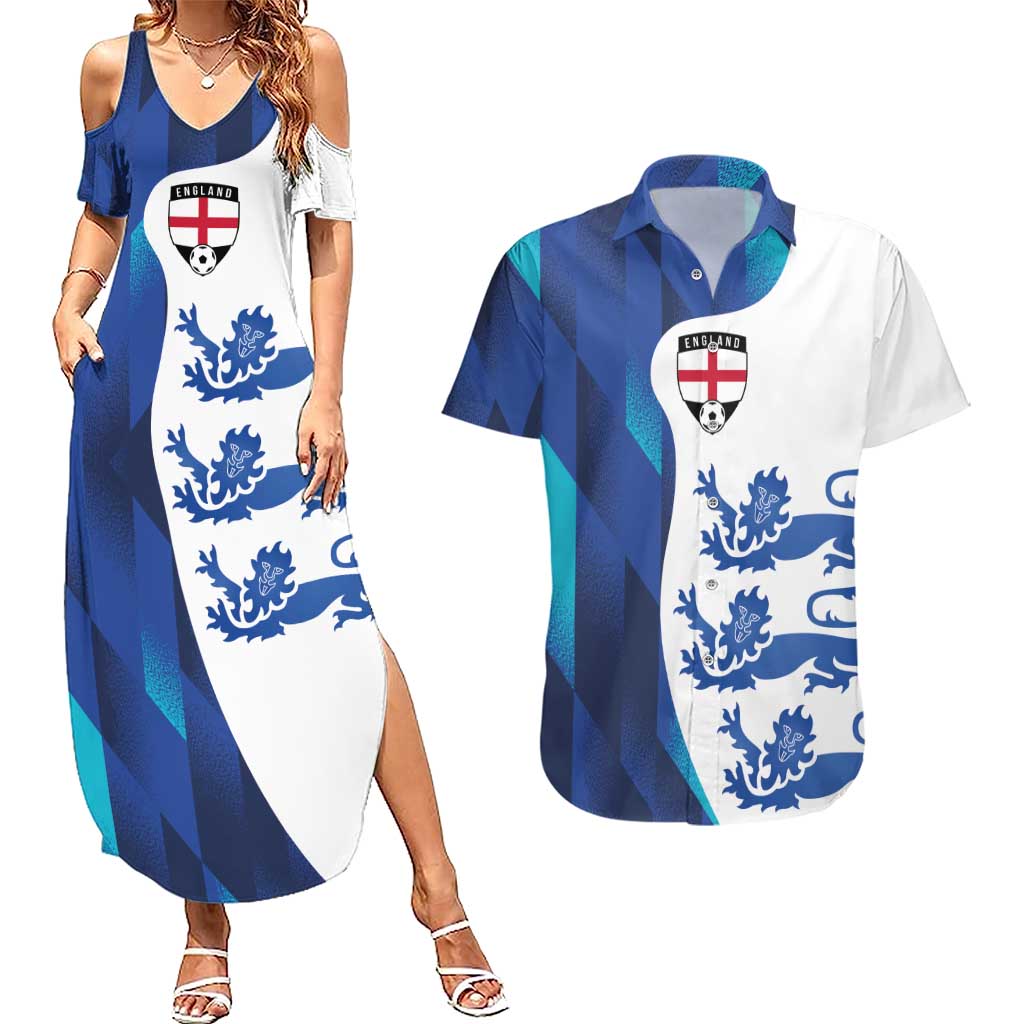 Custom England Football 2024 Go Champion Couples Matching Summer Maxi Dress and Hawaiian Shirt - Wonder Print Shop