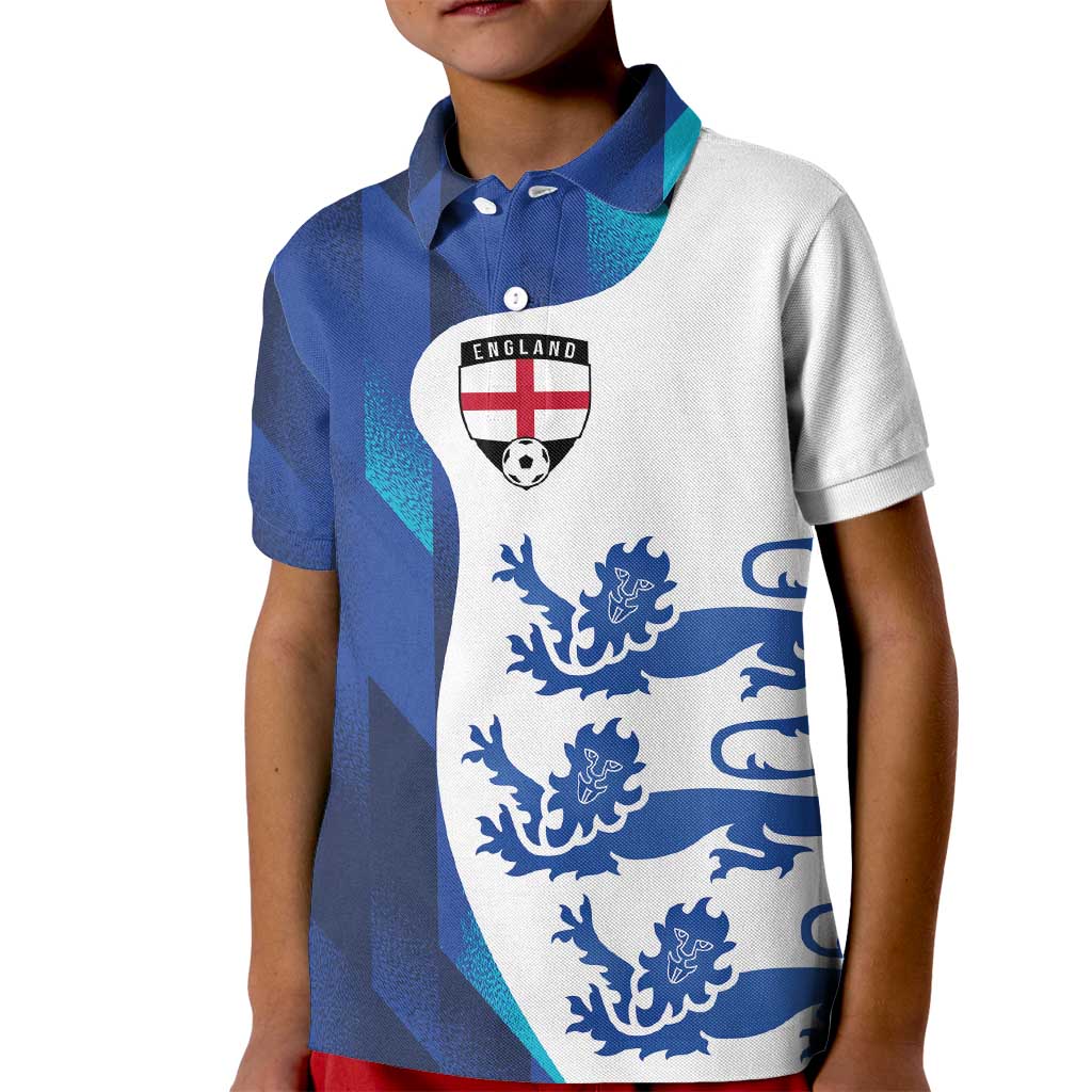 Custom England Football 2024 Go Champion Kid Polo Shirt - Wonder Print Shop