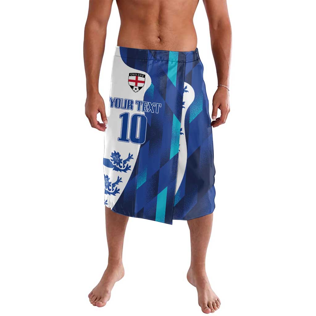 Blue England football lavalava skirt with YOUR TEXT and #10, elastic waistband