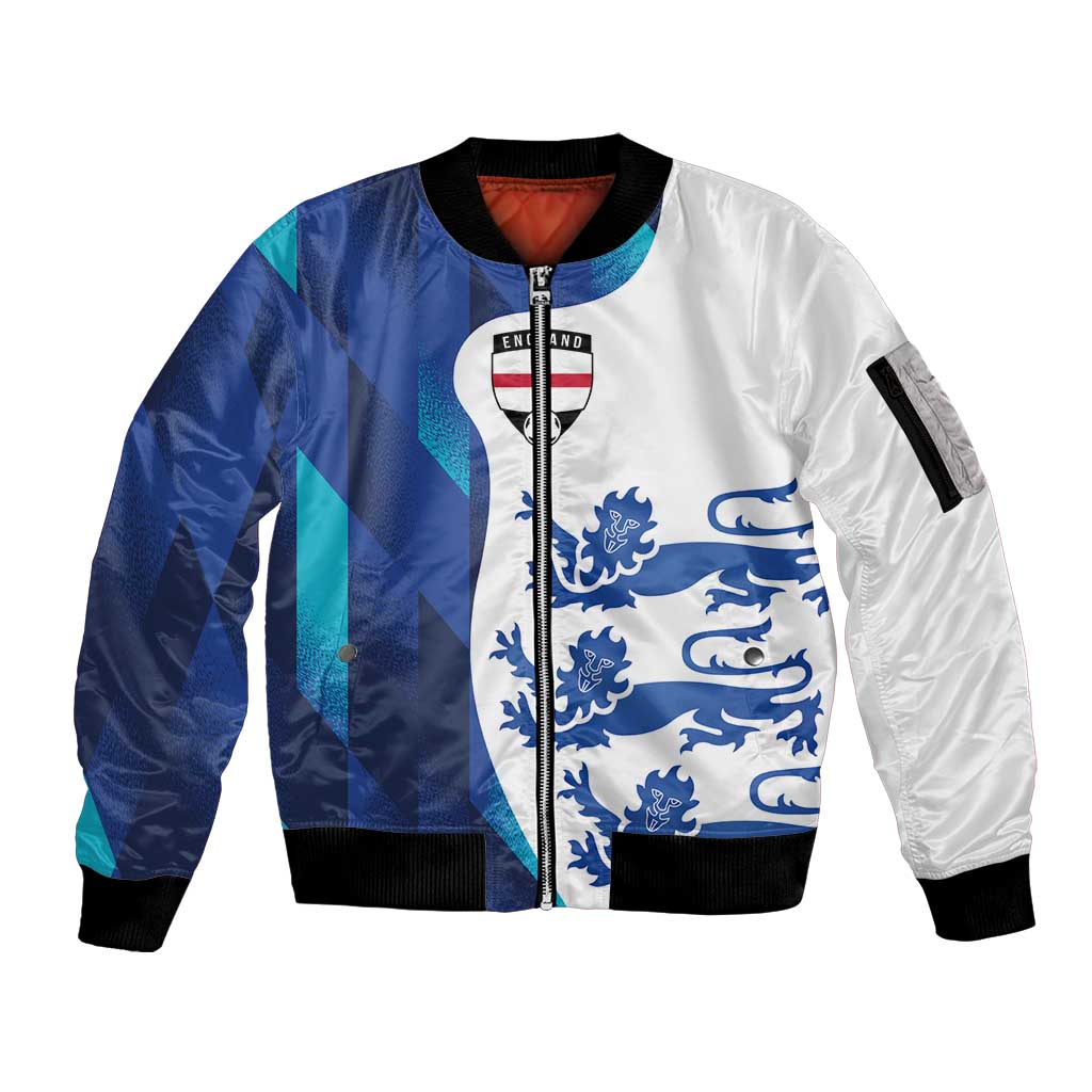 Custom England Football 2024 Go Champion Sleeve Zip Bomber Jacket